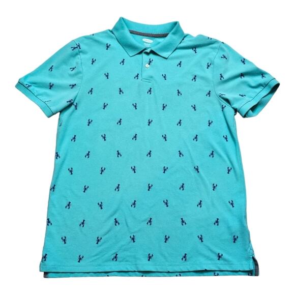 Old Navy Short Sleeve Built in Flex Polo Shirt with Lobster Print Men's Large - Picture 7 of 8